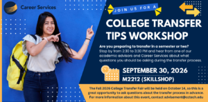 College transfer graphic with student