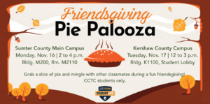 Friendsgiving graphic with pie image