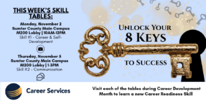 career services graphic with skeleton key
