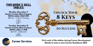 career services key skills graphic with skeleton key