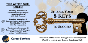 career services key skills graphic with skeleton key