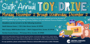 SNA Toy Drive Graphic with toys