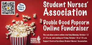 SNA fundraiser graphic with popcorn