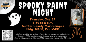 spooky paint night graphic with ghost images