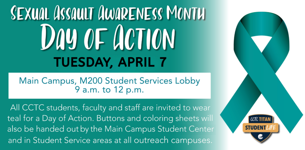 Event details with teal background and teal awareness ribbon.